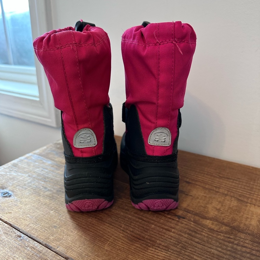 Kamik Kids' Pink and Black waterproof Winter Boots - Picture 3 of 7